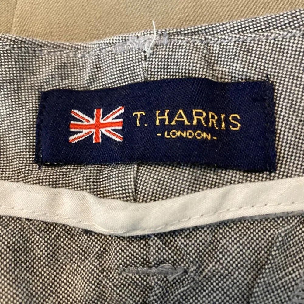 T. Harris London Shorts Mens Sz 40 Gray Casual Cotton‎ Chino Pockets